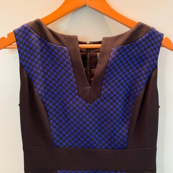 TAHARI Blue & Black Sheath Dress Size 4 - Picture 3 of 8